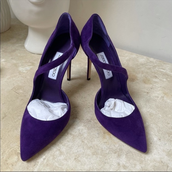Jimmy choo purple suede crossover bump - Picture 1 of 8